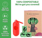 Biodegradable Dog Poo Bags with Holder-240 Large Poop Bags, Corn Starch Blended Compostable Poo Bag, Extra Thick Strong Leak Proof Poop Waste Bag for Dogs (Green)