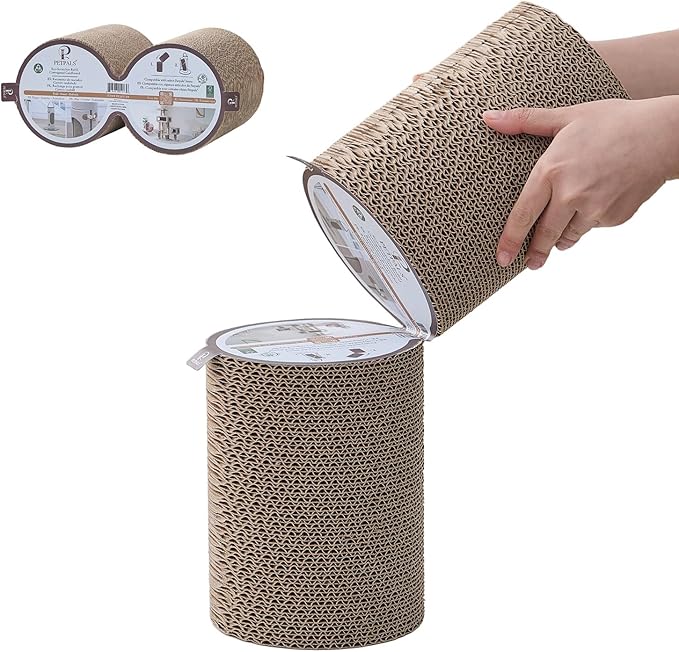 Petpals 2-Pack Eco-Scratcher Corrugated Cardboard Scratcher Refill, Replacement for Refreshing Petpals Cat Tree Cascade Ontario and Eco-Scratcher,Value Pack, Brown