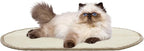 SAFAVIEH Cat Scratch Mat Pad Collection, 12" x 20", Oval, Ivory, Sisal & Jute Boucle Weave, Velcro & Slip Resistant Backing