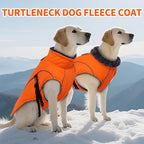 DENTRUN Winter Warm Dog Coat Reflective Jacket with Turtleneck for Cold Weather, Adjustable Buckle Windproof Water Repellent, Thick Snowsuit Fleece Vest for Small, Medium, Large Dogs, Orange, XXXL