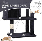36-Inch Ergonomic Cat Activity Tower with Sisal-Wrapped Columns & Toys - Modular Design Saves Floor Space While Providing 3-Tier Vertical Play Zones for Multiple Indoor Cats（Dark Grey）