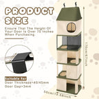 5 Level Door Hanging Cat Tree Tower for Indoor Cats Under 40 Lbs, Door Mounted Pet Furniture Space Saving, Interconnecting Levels, Mesh Levels, Collapsible and Tool-free Assembly, Fits Doors＜85 Inch H