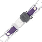 Herm Sprenger Chrome Plated Steel Dog Collar with Quick Release ClicLock Buckle and Biothane Insert Training Collar for Dogs Made in Germany (Violet Purple, 22in x 3.0mm(Neck Size up to 18-19in))