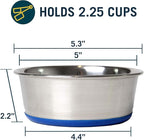 OurPet's DuraPet Premium Dishwasher Safe Stainless Steel Dog Bowl for Food or Water [Multiple Sizes for Small to Large Dogs] in Traditional or Wide Base Design - 2.25 Cup
