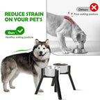 Elevated Dog Bowl Stand for Large Dogs, Adjustable Width 7-10.6", Raised Dog Food Water Holder, 2-in-1 Design, Bowl Not Included