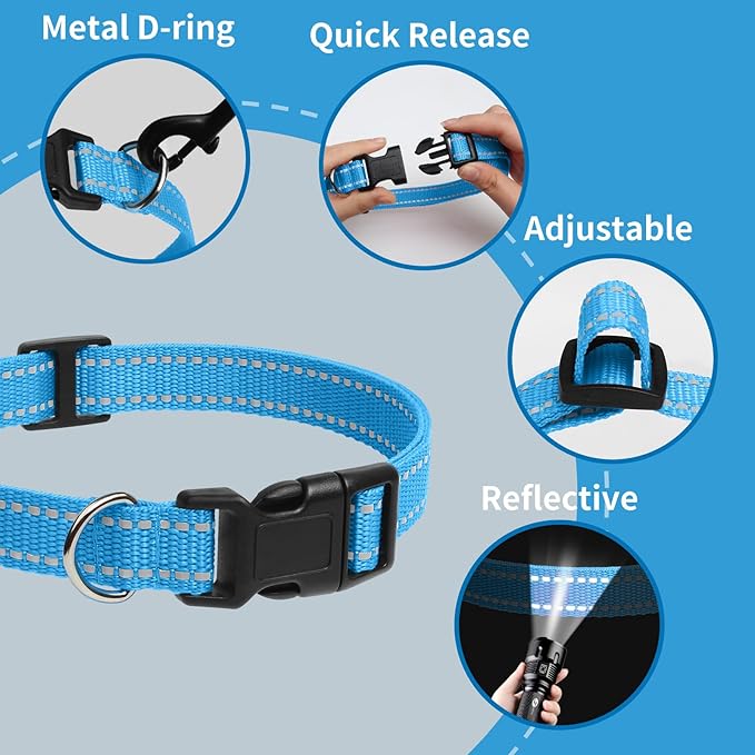 PaiPaitek Shock Collar Replacement Strap 2-Pack, Reflective & Adjustable 3/4" Dog Collar for Training - Compatible with Jugbow, PetSafe, Bousnic, Garmin Replacement Collar Strap - 2 Pack