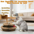 Magnetic Interactive Cat Toy Cardboard Scratcher with 1 Ball for Mental Exercise, Featuring Kitty Kurlz, an Accordion Scratching Board with Twist Paws for Indoor Cats in Gray/Brown