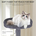 81" Multi-Level Cat Tree Tower with Scratching Posts - Space-Saving Design for Indoor Kittens Toys & Condo, Compact Floor Footprint & Vertical Space for Multi-Cat Homes-Dark Grey