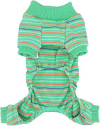 LOPHIPETS Dog Pajama Onesie for Small Teacup Chihuahua Yorkie Puppy Cat Clothes Apparel-Green/XS