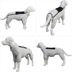 DoggieWear Warm Jacket, 4-Legs Covered Waterproof Windproof Reflective Dog Vest, Adjustable Dog Snow Jacket, Off-White XXL