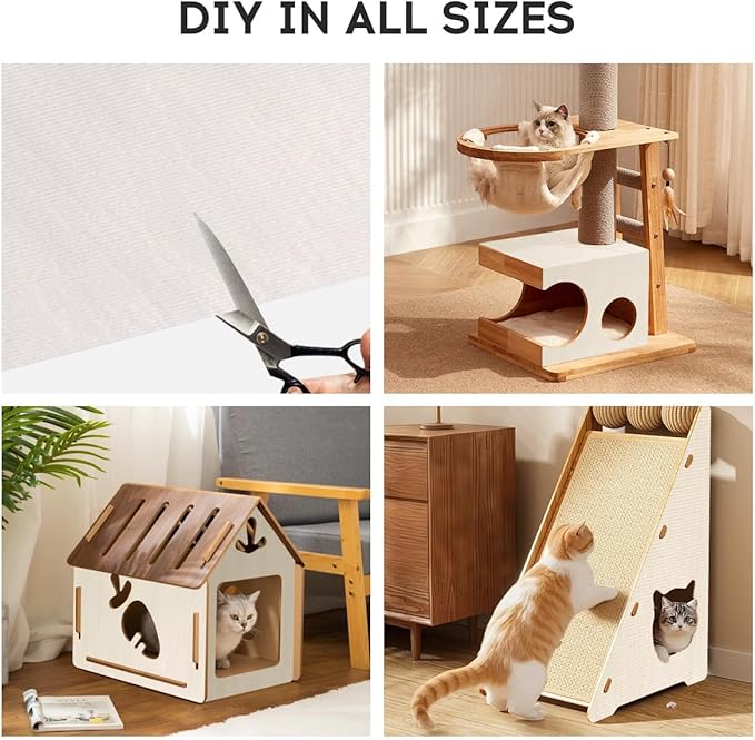 2PCS 39.3" x 15.7" Cat Scratching Mat,DIY Climb Cat Scratcher for Furniture Couch Protector, Covering Cat Scratching Posts for Indoor Cats, Replacement Pads,Trimmable Self-Adhesive Carpet
