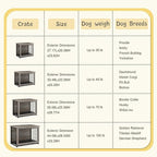 JY QAQA Dog Crate Furniture, Wooden Dogs Crate Table, Double-Doors Dog Furniture, Indoor Dog Kennel, Dog House, Dog Cage/Grey/L