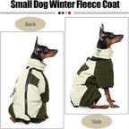 DENTRUN Small Dog Winter Coat, Warm Fleece Jacket with Removable Turtleneck, Dog Cozy Sweater for Puppy Cold Weather, Windproof Costume, Soft Woolly Pajamas