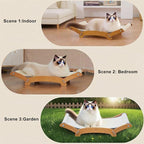 Larger Cat Scratcher Bed for Indoor Cats, Sisal Durable Cat Scratch Pad with Hammock for Indoor Cats Lounger & Sleep & Scratch, Natural Sisal Scratching Post, Sturdy Solid Wood Frame