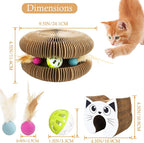 Upgraded-Magnetic Magic Organ Cardboard Cat Scratcher Board Toy, New Feather Balls Cardboard Scratching Pad for Mental Physical Exercise, Interactive Toys for Indoor Cats, Kitty