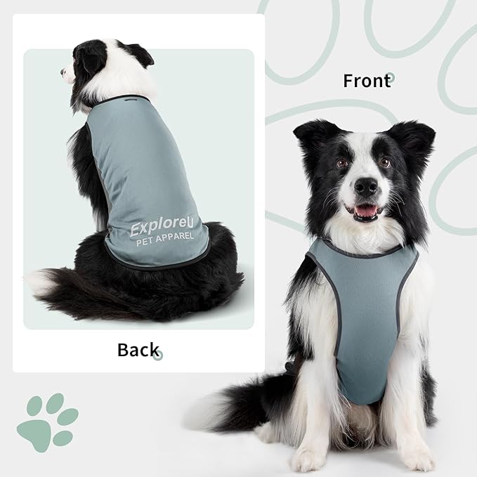 Dog Shirt, Cooling Vest Lightweight Breathable, Dog T-Shirts All-Season UV Protection Pet Clothes Quick Dry Soft Stretchy Pet Shirt Vest For Small Medium Large Dogs (Misty Glade 1PC, X-Large)
