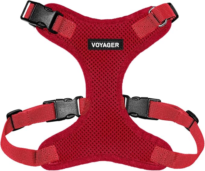 Voyager Step-in Pet Harness - All Weather Mesh, Adjustable Step in Harness for Cats and Dogs by Best Pet Supplies - Red, XS