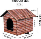 Outdoor Cat House Cat House for Outdoor and Indoor Use - Waterproof Shelter for Cats, Dogs, and Feral Animals (Redwood Color, Large)