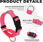 Martingale Collar for Dogs,Reflective Martingale Dog Collars with Quick Release Buckle,Adjustable Nylon No Pull Dog Collar for Dogs Walking Training (Orange, Large)