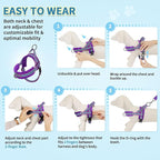 SlowTon No Pull Small Dog Harness and Leash Set, Puppy Soft Vest Harness Neck & Chest Adjustable, Reflective Lightweight & Anti-Twist Pet Lead Combo for Small Medium Dogs (PU-Front Clip, M)