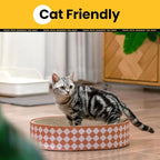 Oval Cat Scratcher Bed, 2-in-1 Cat Scratching Board, Natural Corrugated Cardboard Scratch Pad Lounge, Sealed Base Traps Debris,No Assembly Kitty Furniture,Stylish Colors Blends Any Home Decor