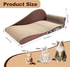 Extra Large Cat Couch Scratcher, 26" Cat Sofa Lounge Bed, Durable Cardboard Scratching Board for Indoor Cats, Cat Scratch Bed, XL Lounger and Scratch Bed Furniture Protector