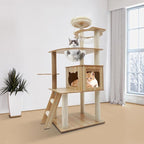 Cat Tree Tower for Indoor Cats 5-Tier Cat Tower Scratching Post Cat Climbing Frame with Climbing Steps and Swing Ball Pet Condo Cat Cage (63 * 53 * 27(cm))