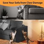 Couch Protector from Cat Claws - Cat Scratch Sofa Protector Universal Fit on Both Arm Sides with Black Sisal Pad for Leather and Fabric Sofa,27.5 * 19.7 inch Expanded Coverage Sisal Area(Black)