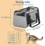 19 x 12 x 12 Large Cat Car Carrier – Roomy Escape-Proof Cat Car Seat for Safe Driving, Lockable Zippers & Safety Tether, Soft-Sided Travel Carrier for Road Trips & Vet Visits