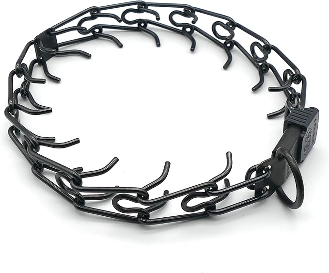 Herm Sprenger Black Stainless Steel Prong Dog Collar with ClicLock Buckle for Small Medium Large Dogs Ultra-Plus Training Pinch Collar with Quick Release Made in Germany