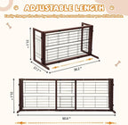 COZIWOW 38-67" Dog Gate Indoor, Free Standing Pet Gate for Doorways Extra Wide, Wooden Fence Puppy Safety Gates for The House, Stairs, Hallway, No Drilling Required,Brown