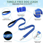 SlowTon No Pull Small Dog Harness and Leash Set, Puppy Soft Vest Harness Neck & Chest Adjustable, Reflective Lightweight Harness & Anti-Twist Pet Lead Combo for Small Medium Dogs (DB-Front Clip, S)