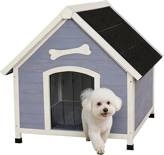 Solid Wood Dog House Comfortable Outdoor Shelter for Medium-Sized and Smaller Dog Sturdy, Durable and Easy to Clean,Can DIY,33.5’’D×30.7’’W×32.3’’H
