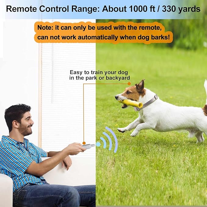 Citronella Dog Collar with Remote, Safer 3 Modes Spray/Vibration/Beep Dog Training Collar, Humane No Shock Citronella Bark Collar, Rechargeable 1000ft Range Spray Dog Collar -Only Works with Remote