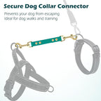 PetBonus Dog Collar Safety Clip, Waterproof Backup Safety Strap for Dog Harness to Prong Collar, Odor Proof Double Ended Clasp Leash Connector for Training Walking (Green)