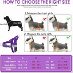 Lukovee No Pull Dog Harness & Leash Set - Heavy Duty Dog Vest Harness with Soft Padded for Medium Large Dogs, Adjustable Reflective Tactical Pet Harness for Easy Walk and Training (M, PU)