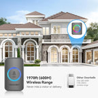 TECKNET Wireless Doorbells for Home, IP65 Waterproof 1,970Ft 120dB Door Bell Ringer Wireless for Classroom with 60 Chimes & 5 Volume Levels, RGB Flash