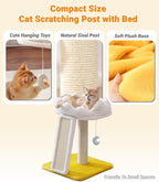 Happi N Pets New Cloud Cat Tree Tower, Cat Scratching Post with Bed, Small Cat Tree, Compact Cat Tower with Scratching Pad & Cloud Soft Perch & Cute Toys, Extra Toy, Bonus Catnip