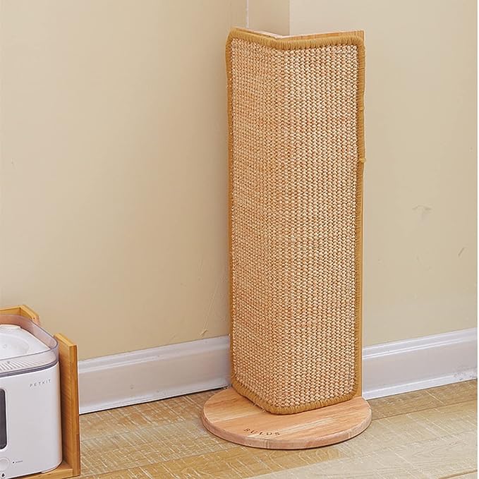 SHENGOCASE 24.5" Tall No Drilling Wall Sofa Couch Corner Cat Sisal Scratcher,Scratching Post,Replaceable Sisal Scratch Pad Mat, Couch Protector