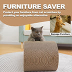 3-in-1 Reversible Cat Scratching Mat - Cardboard Scratcher Board with Cat Tunnel Bed, Kitten Scratch Pad for Indoor Cats Play, Rest, Scratch