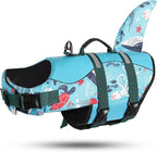 ASENKU Dog Life Jacket - Pet Safety Vest for Swimming & Boating, Shark Life Jacket with Floatation, Dog Lifesavers Swimsuits for Small Medium Large Dogs (Ocean, M)