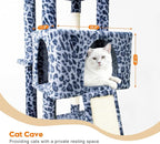 82" Tall Cat Tree,Giant Cat Tree for Indoor Cats Large Adult, Heavy Duty Cat Tree Tower, Extra Large Cat Trees with Scratching Posts, Cat Condos, Hammock,Top Perch,Ramp (Blue Grey)