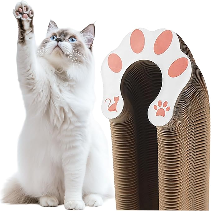 2-Pack Cat Scratcher Toy - Magic Organ Cat Scratching Board with Bell Balls for Indoor Cats Interactive Cardboard Cat Toy Scratcher Furniture Protection