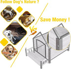 Dog House Outdoor,Dog Kennel Outside for Large Breed, Weatherproof Large Dog Shelter with Anti-Chewing Iron Frame (Grey-N, 45" D x 32.9" W x 32.6" H)