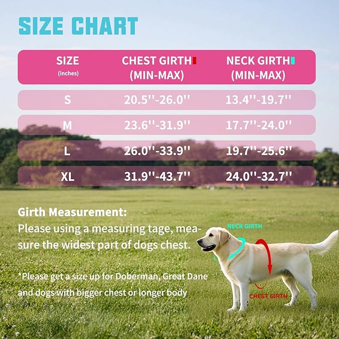 AUROTH Dog Harness and Leash Set, Soft Padded Service Dog Vest with 5.25FT Dog Leash, No Choke, Easy On Pet Vest, Adjustable Reflective No Pull Pet Vest Medium Sized Dog, Easy Walking and Training