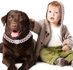 Metal Diamond Dog Chain Dog Training Chain with Secure Buckle Pet Collars for Large Medium Dogs