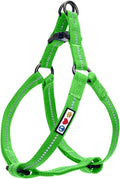 Pawtitas Recycled Reflective Step-in Dog Harness – Adjustable No-Pull Vest for Puppies to Seniors, Safe & Comfortable L Green