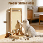 L-Shaped Cat Scratcher with Dual Sisal & Carpet Surfaces Reversible Vertical & Horizontal Scratching Board for Indoor Cats, Furniture & Wall Protector, Large Durable Modern Cat Scratcher Pad