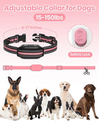 2-in-1 Bark Collar & Shock Collar for Dogs, 3300Ft Dog Training Collar with Remote 2 Pack - Anti Bark/Beep/Vibration/Shock 4 Modes, IP67 Smart Dog E Collar with 5 Adjustable Sensitivity for All Breeds