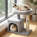 PETSITE 19.5-inch Small Cat Tree, with Sisal Scratching Post, Interactive Hanging Ball, Comfy Condo, and Spacious Top Perch, Ideal for Indoor Cats and Kittens (Grey)